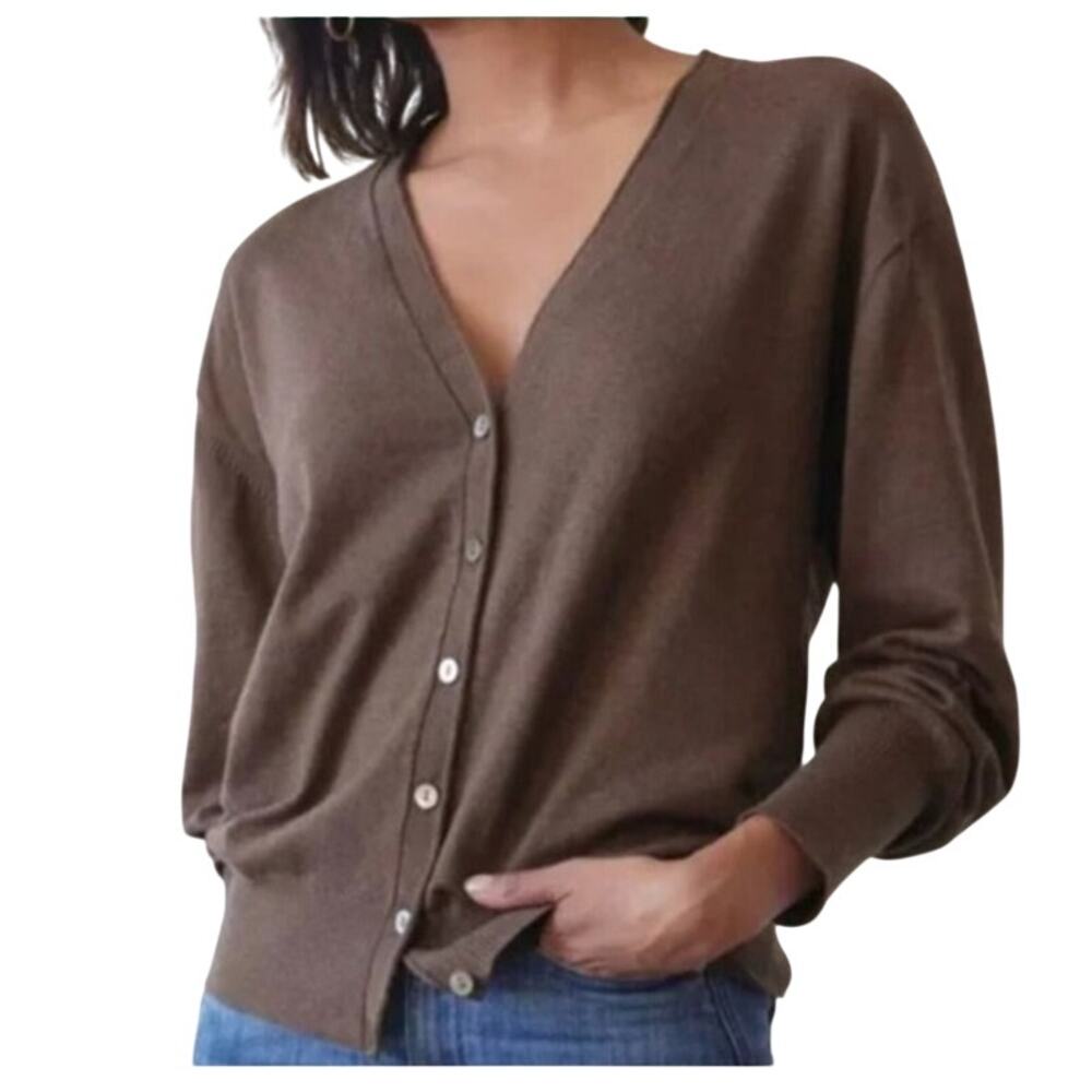 AYR Brown Silk Blend Cardigan size Medium